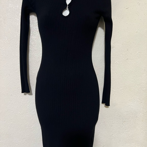 Derek Heart Dresses & Skirts - Derek Heart Black Ribbed Long Sleeve Bodycon Dress